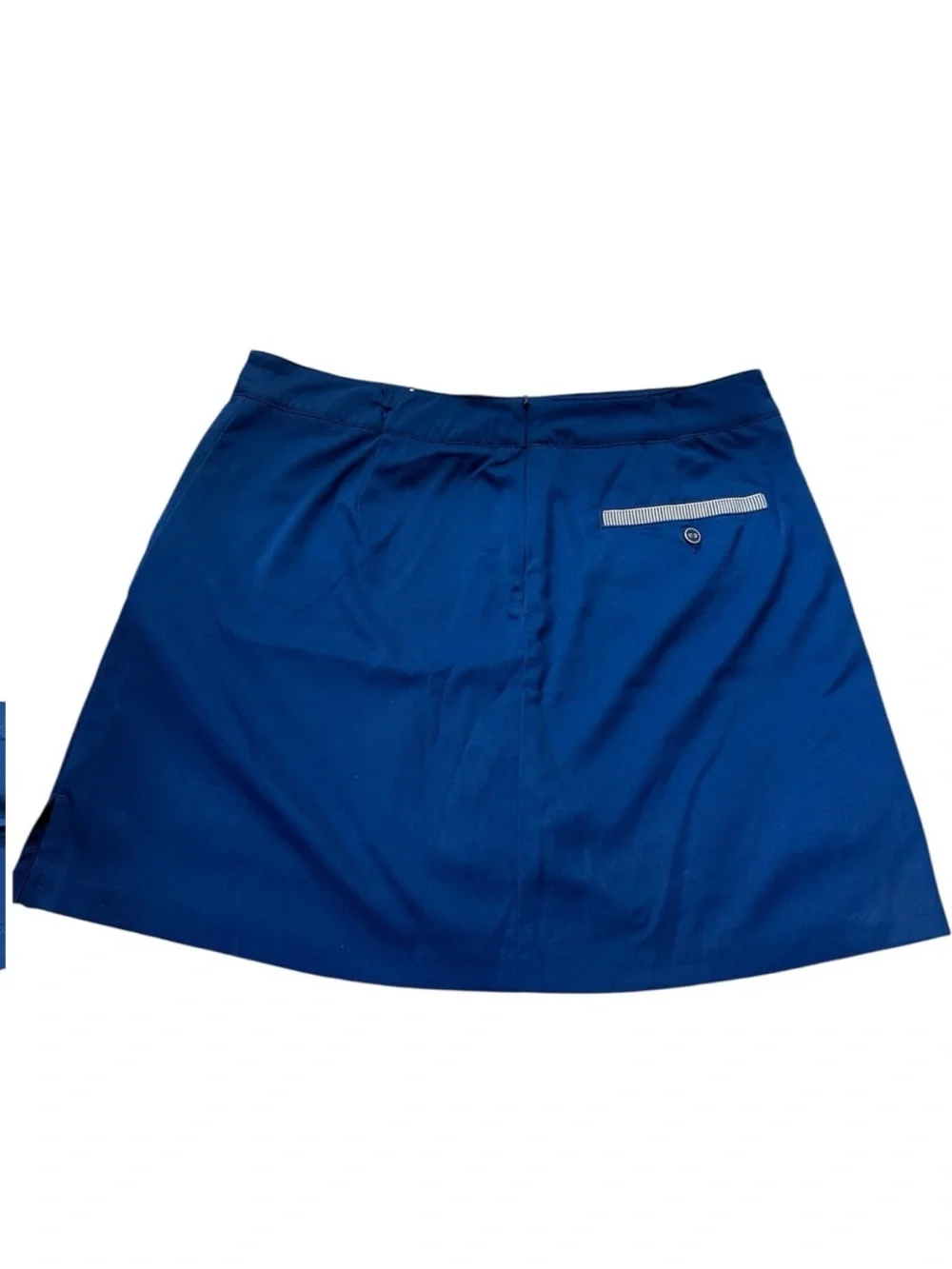 Lady Hagen Navy Blue Mini Skirt with Contrast Silver Trim